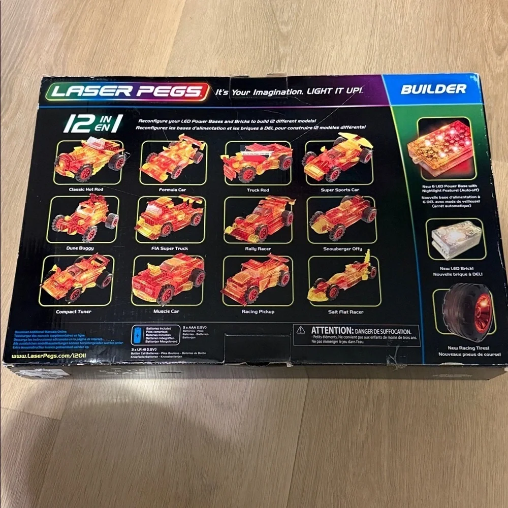 Laser pegs 12 in 1 formula car 13 LED lights and 153 pieces new in sealed box